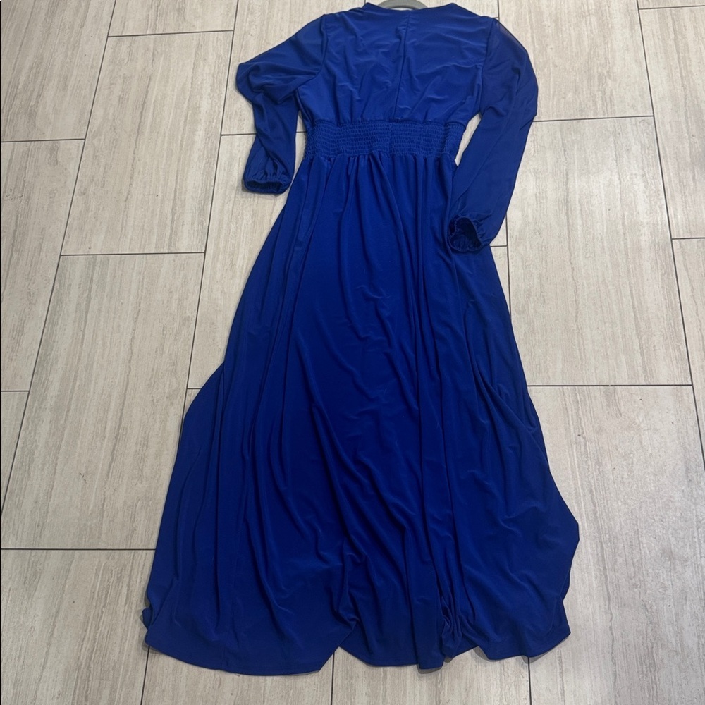 MARINA Blue Maxi Dress size L - Picture 3 of 10